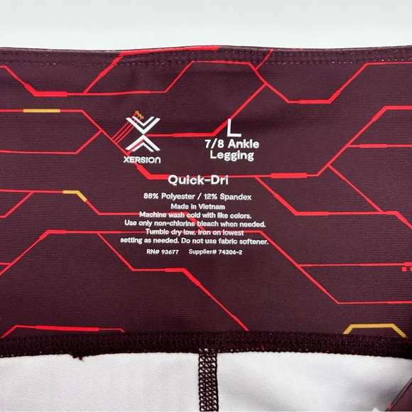 Xersion Women’s High Tech Burgundy Train High Rise 7/8 Ankle Legging L XL XXL - Picture 8 of 13